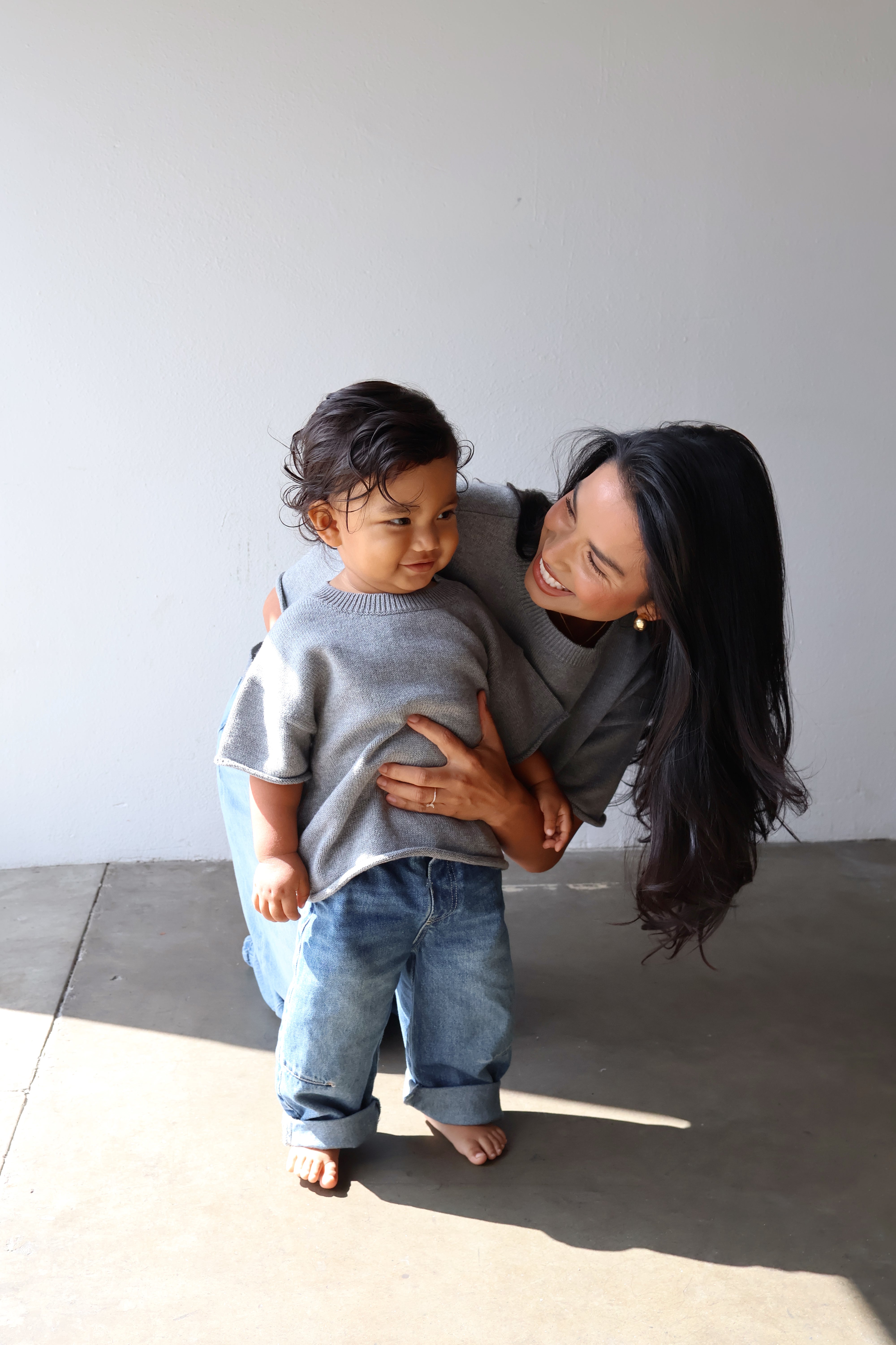 BOXY KNIT TEE - MOM // SLATE