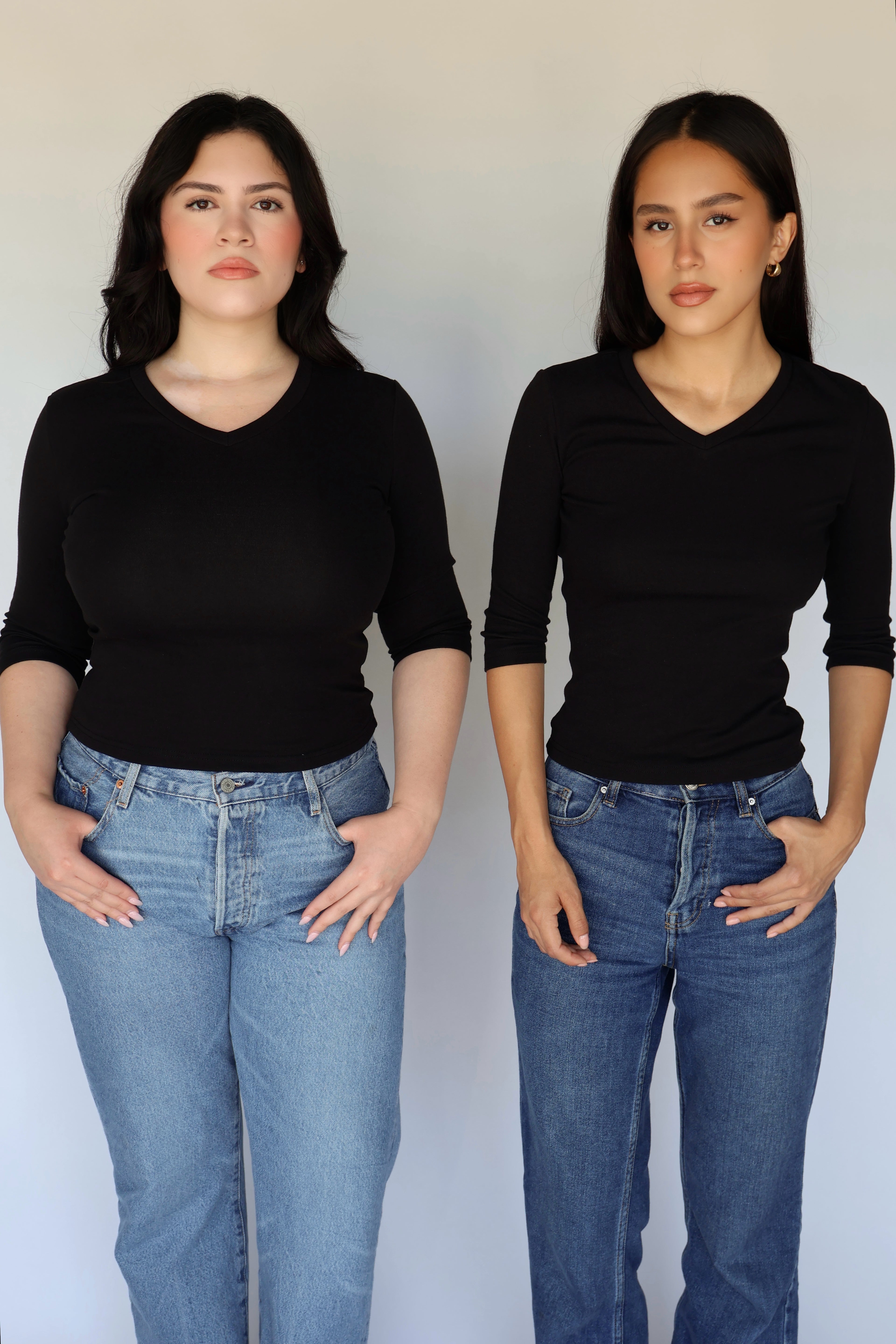 V-Neck Quarter Sleeve // Onyx