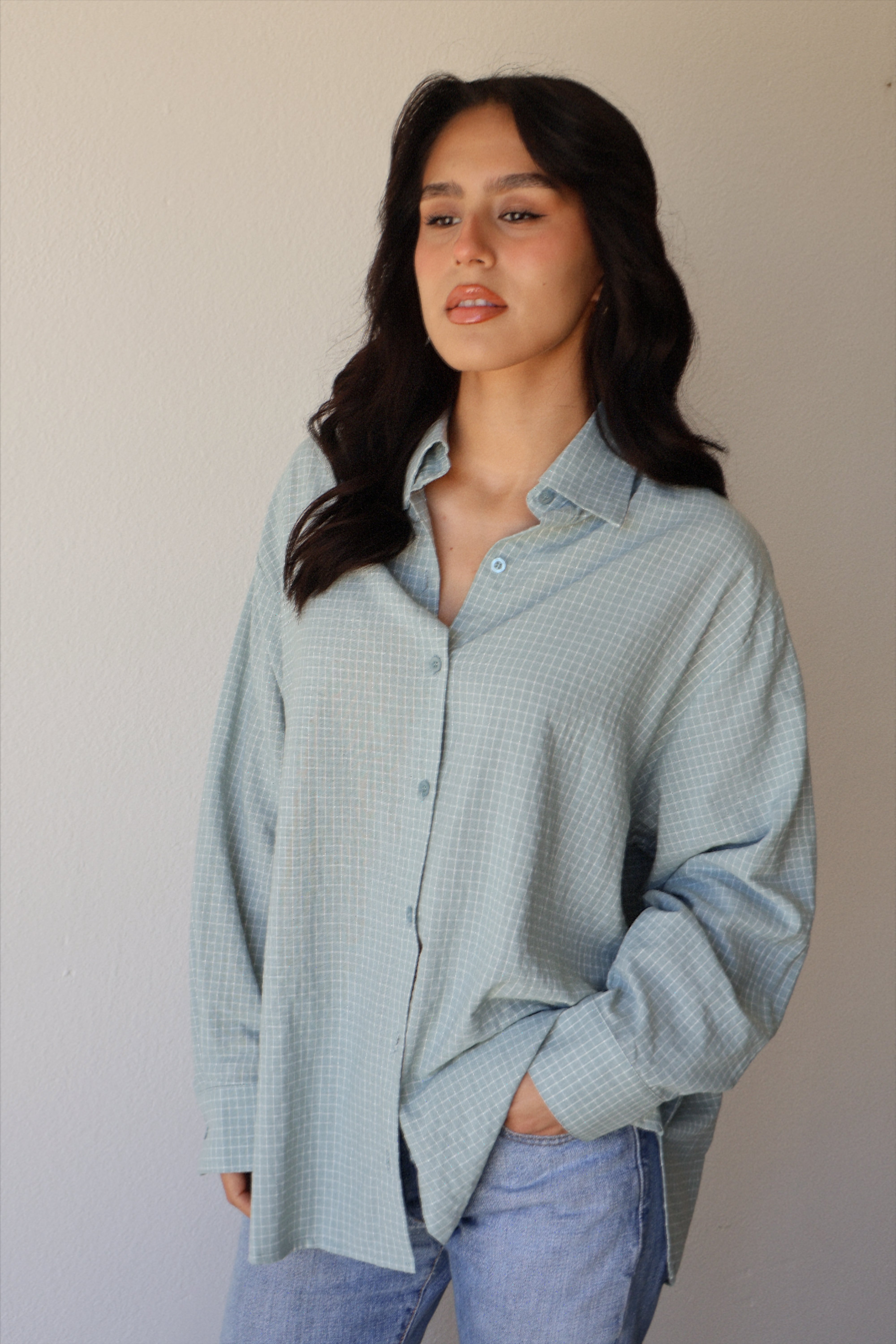 Grid Shirt // Coastal Fog