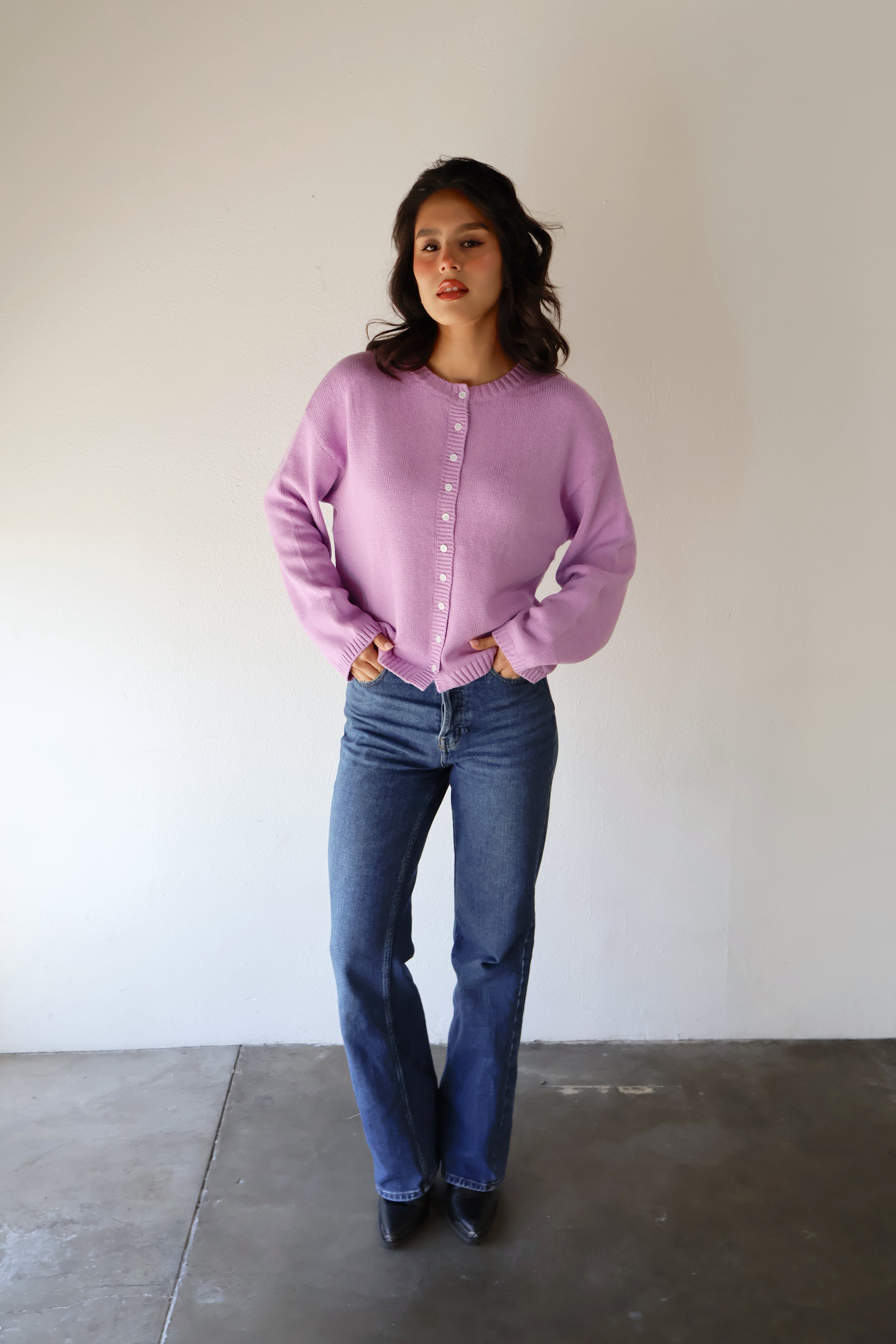 WEAVE CARDIGAN // LILAC