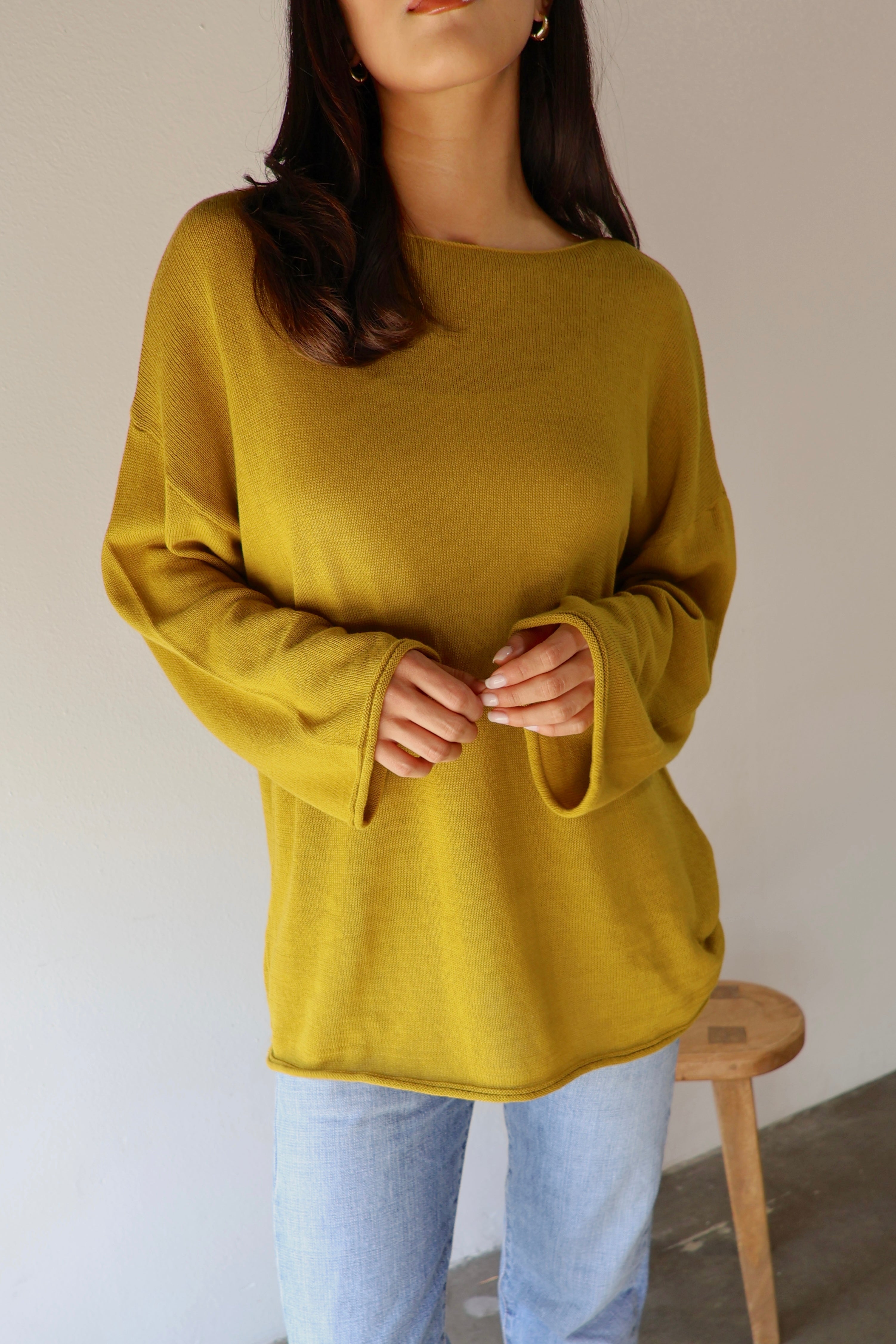 SOFTWEAR BOATNECK KNIT // CHARTREUSE