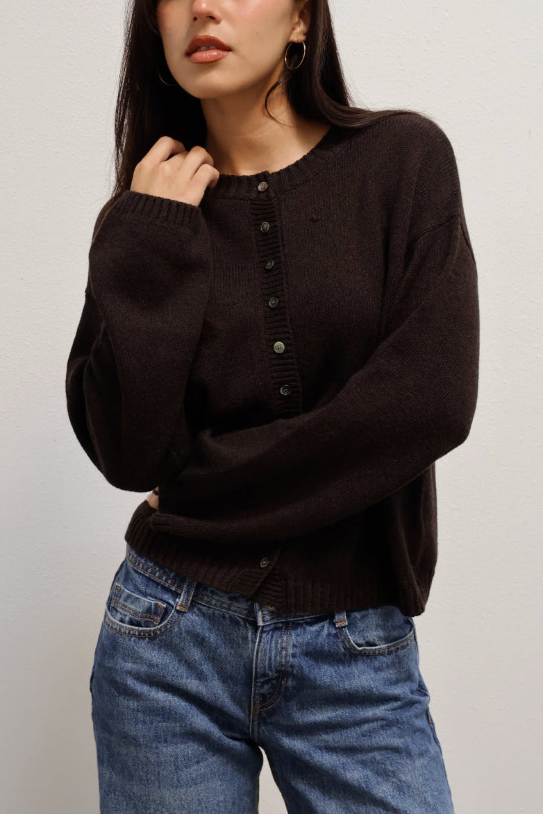 Weave Cardigan // Dark Chocolate