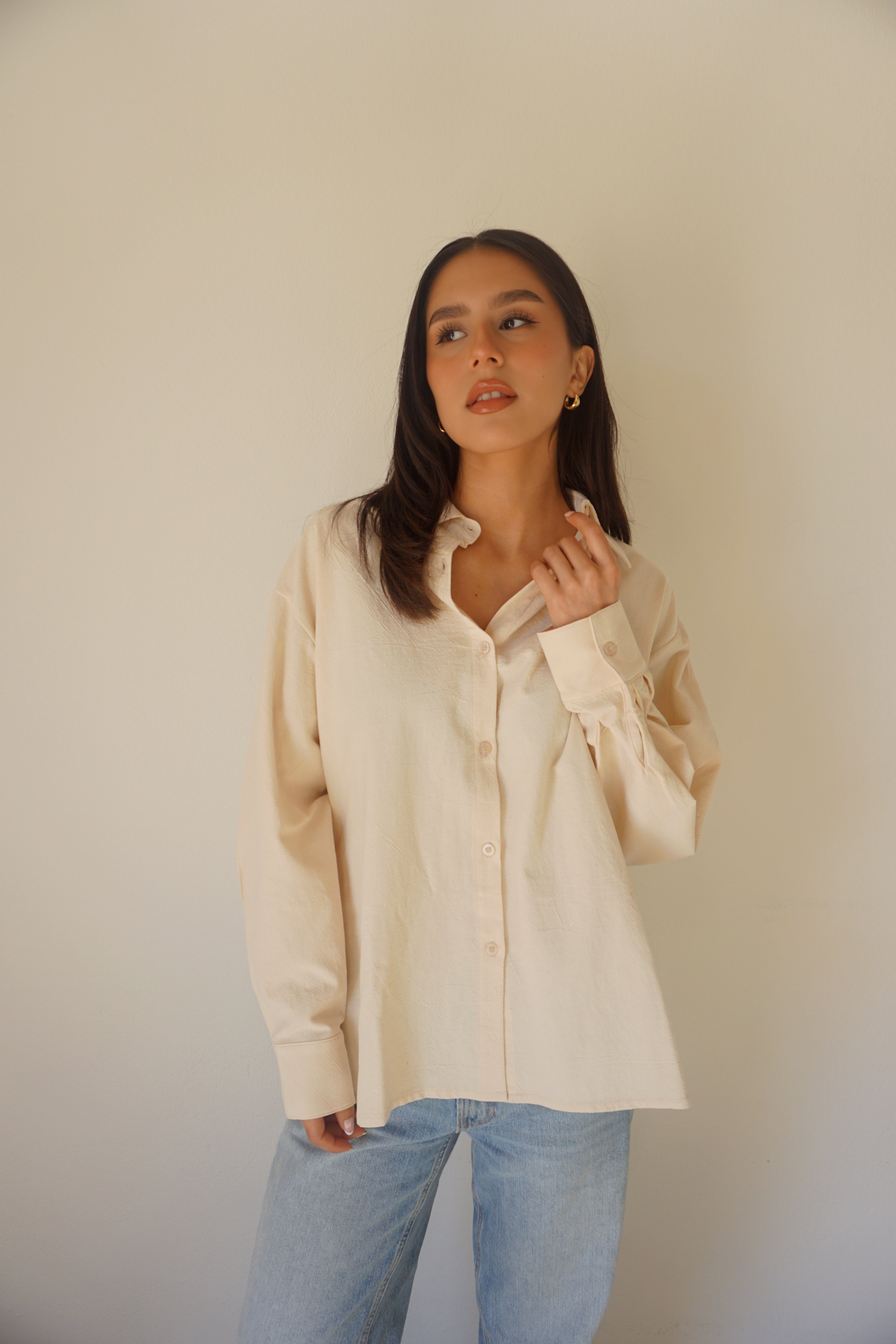 WASHED COTTON SHIRT // BUTTERCREAM