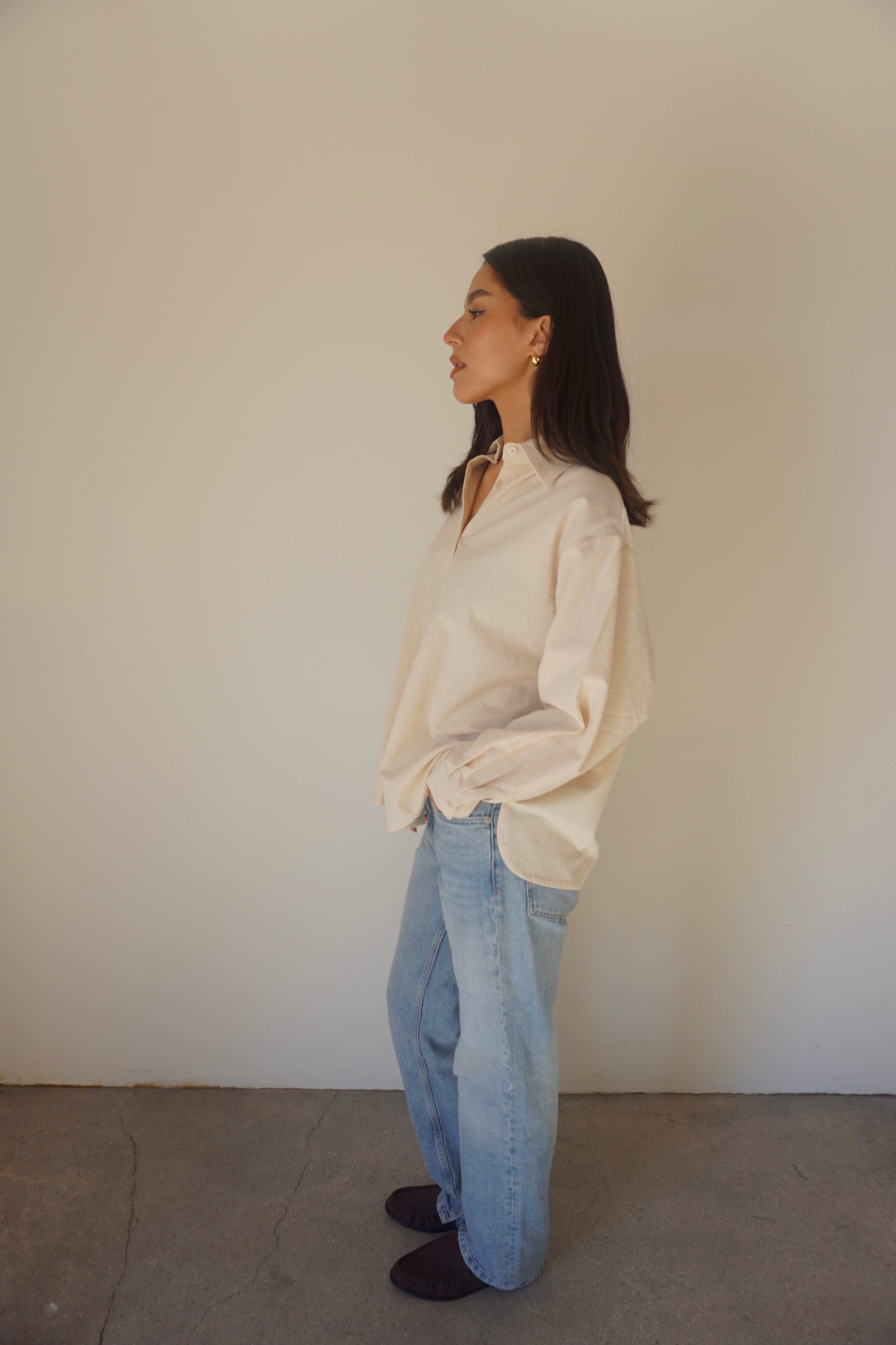 WASHED COTTON SHIRT // BUTTERCREAM