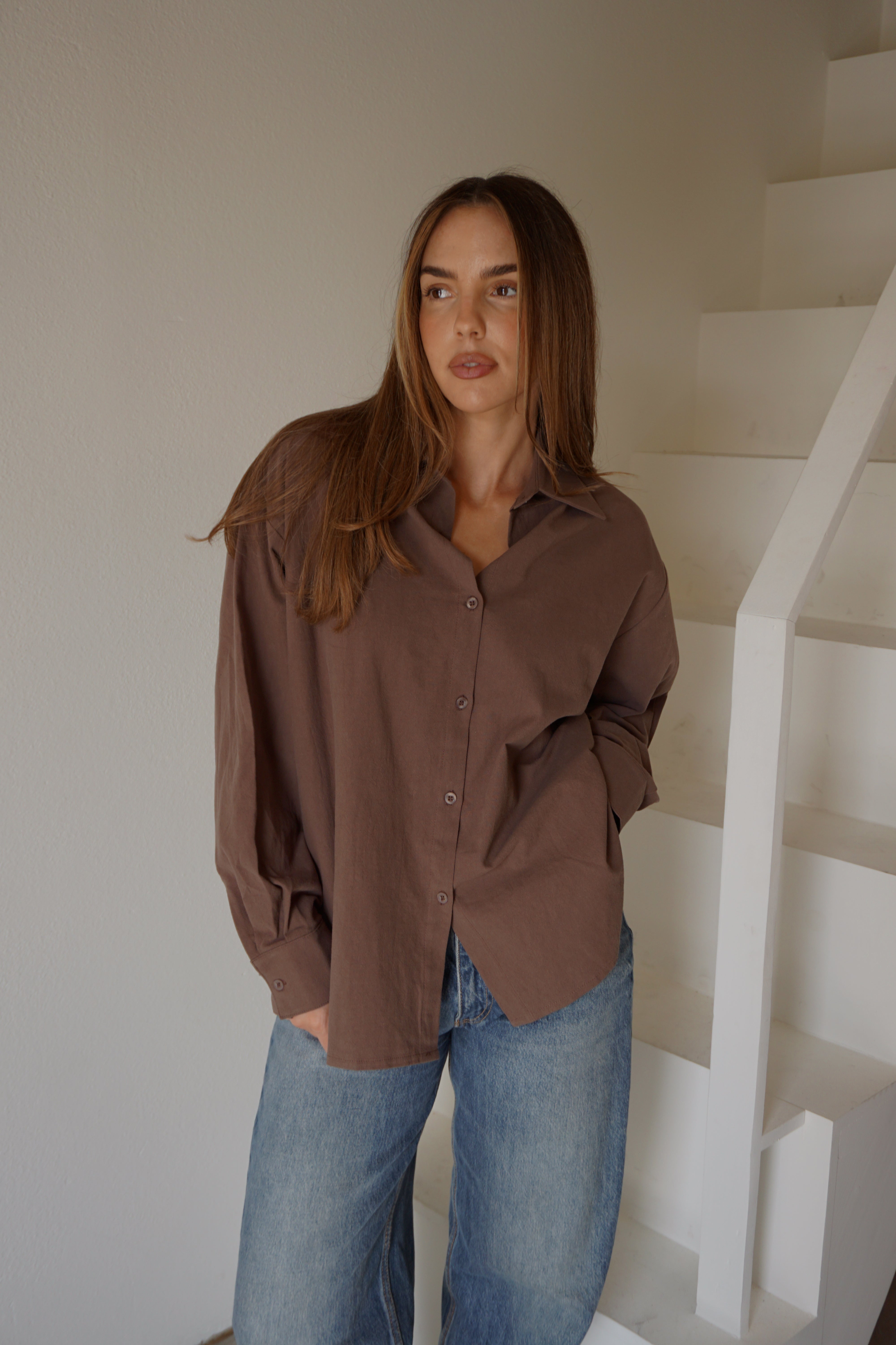WASHED COTTON SHIRT // CHICORY