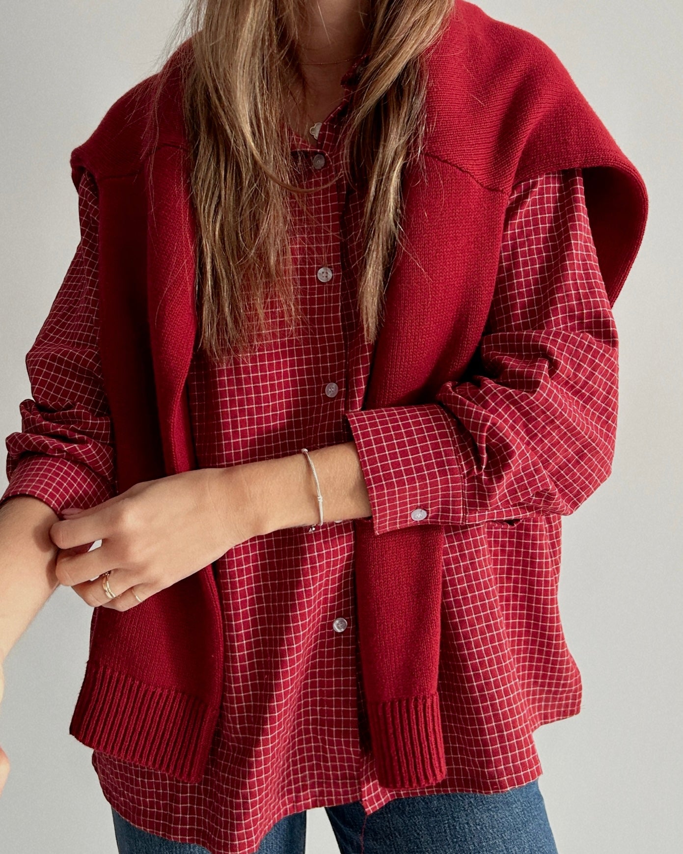 GRID SHIRT LS // POINSETTIA