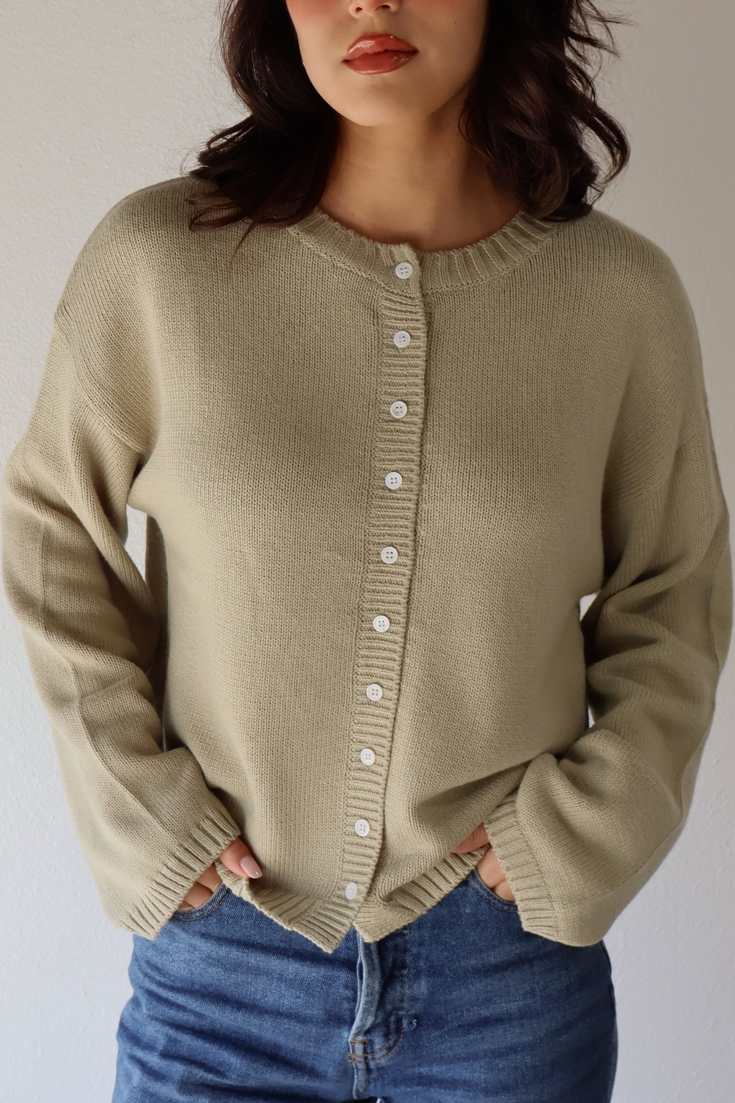 WEAVE CARDIGAN // PISTACHIO