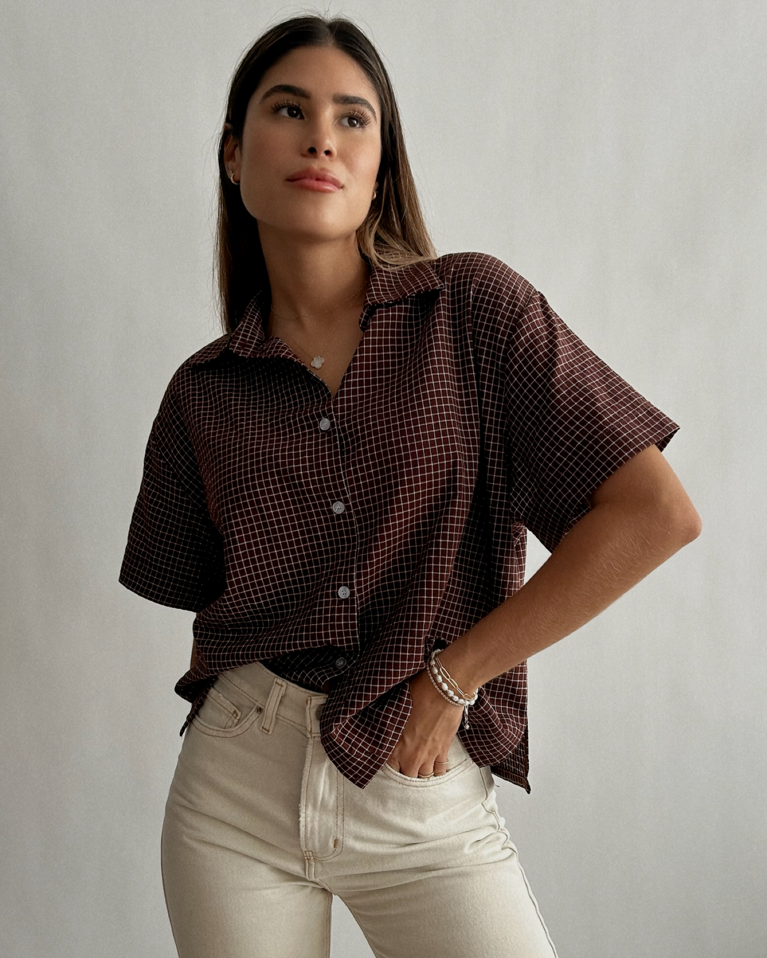 GRID SHIRT // COFFEE