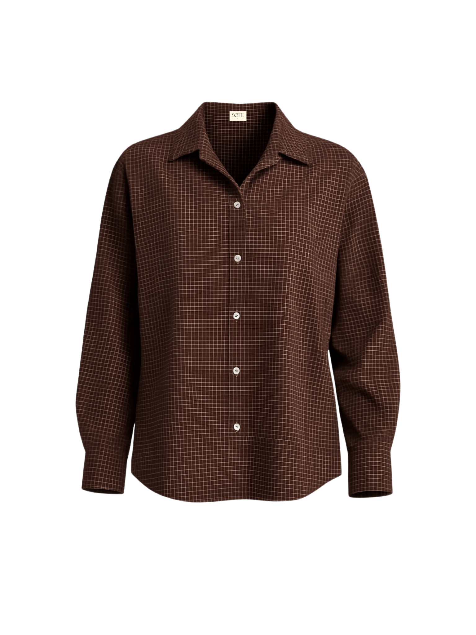 GRID SHIRT LS // COFFEE