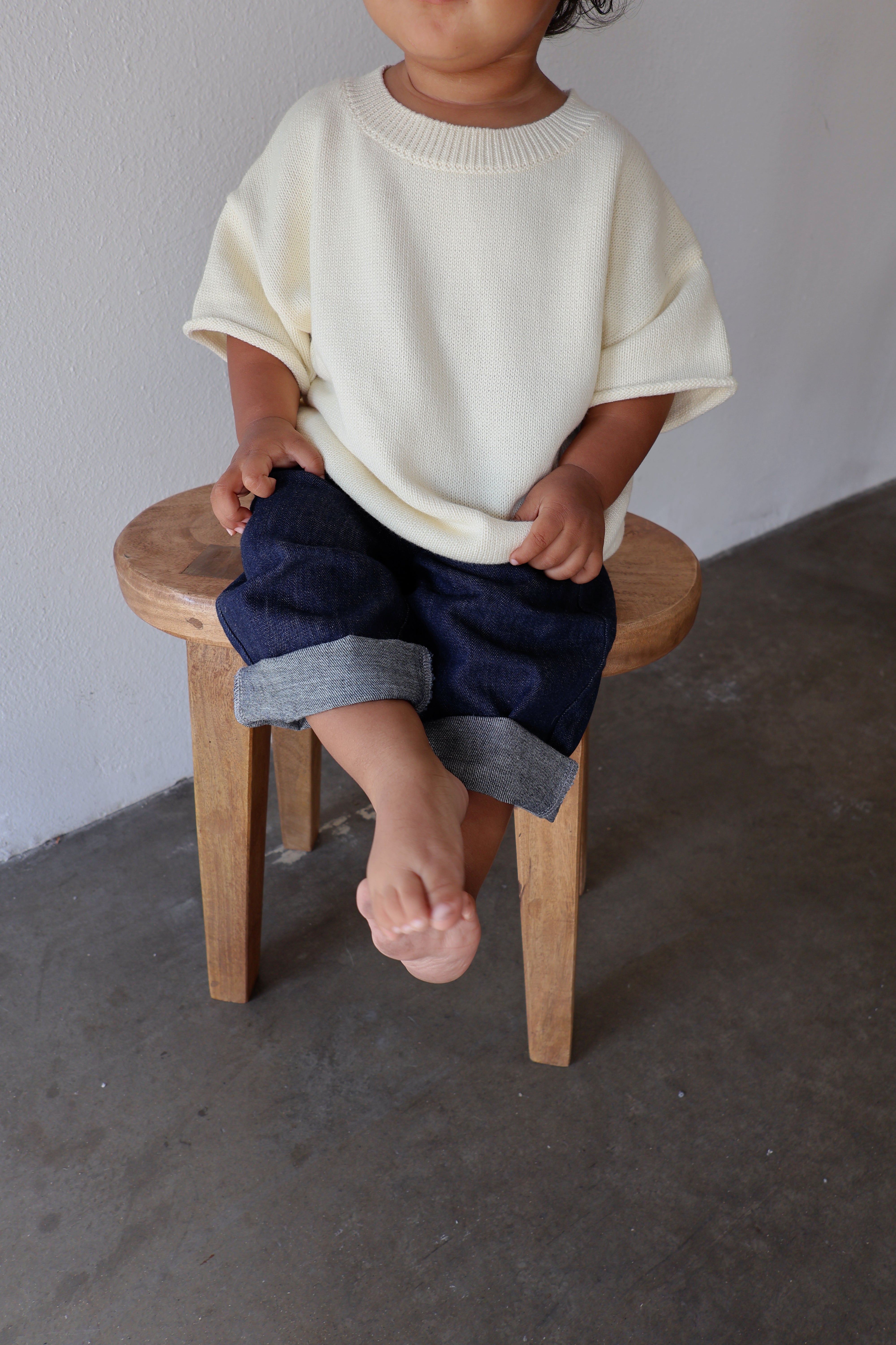 BOXY KNIT TEE - MINI // BUTTERCREAM