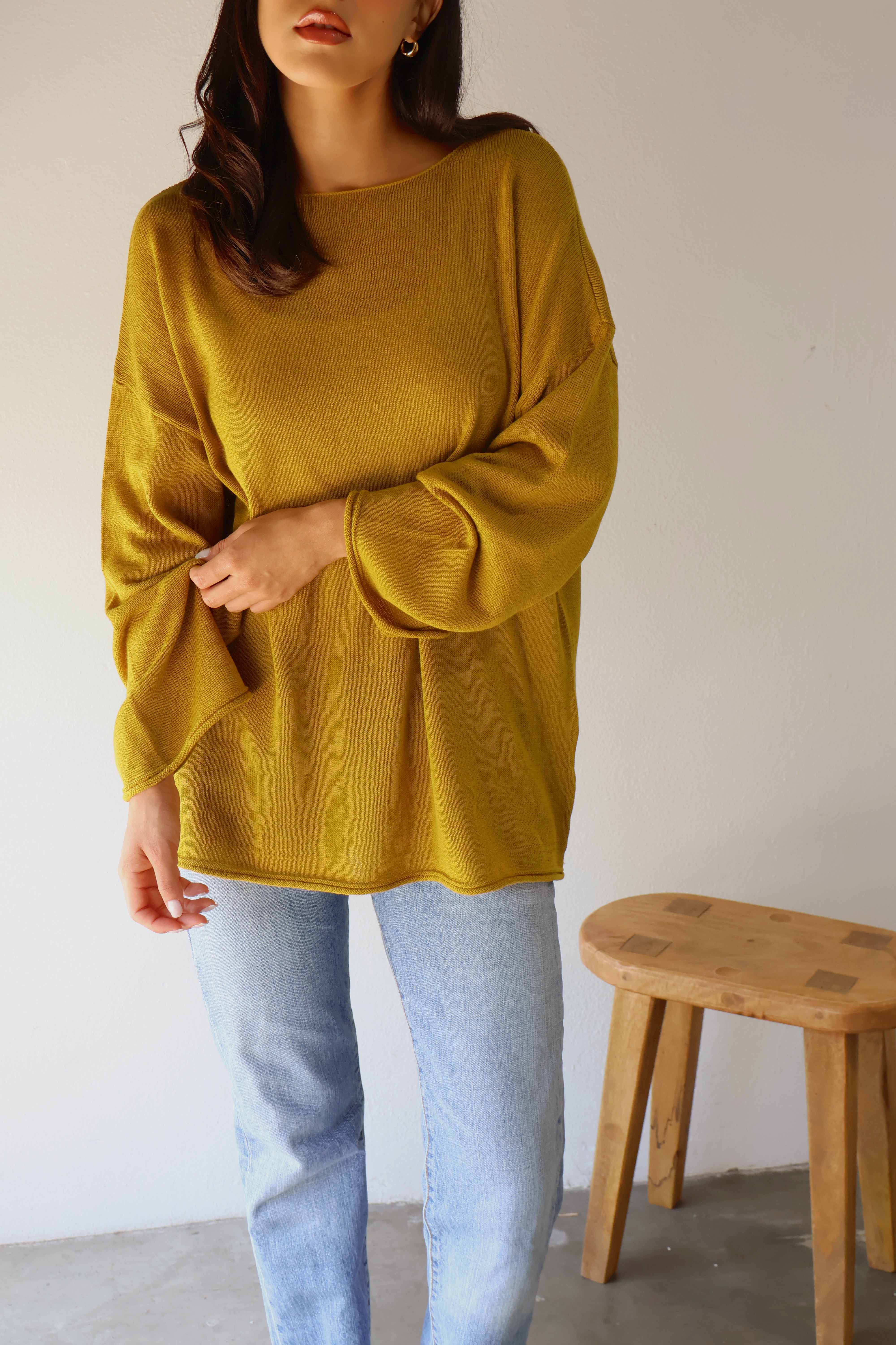 SOFTWEAR BOATNECK KNIT // CHARTREUSE