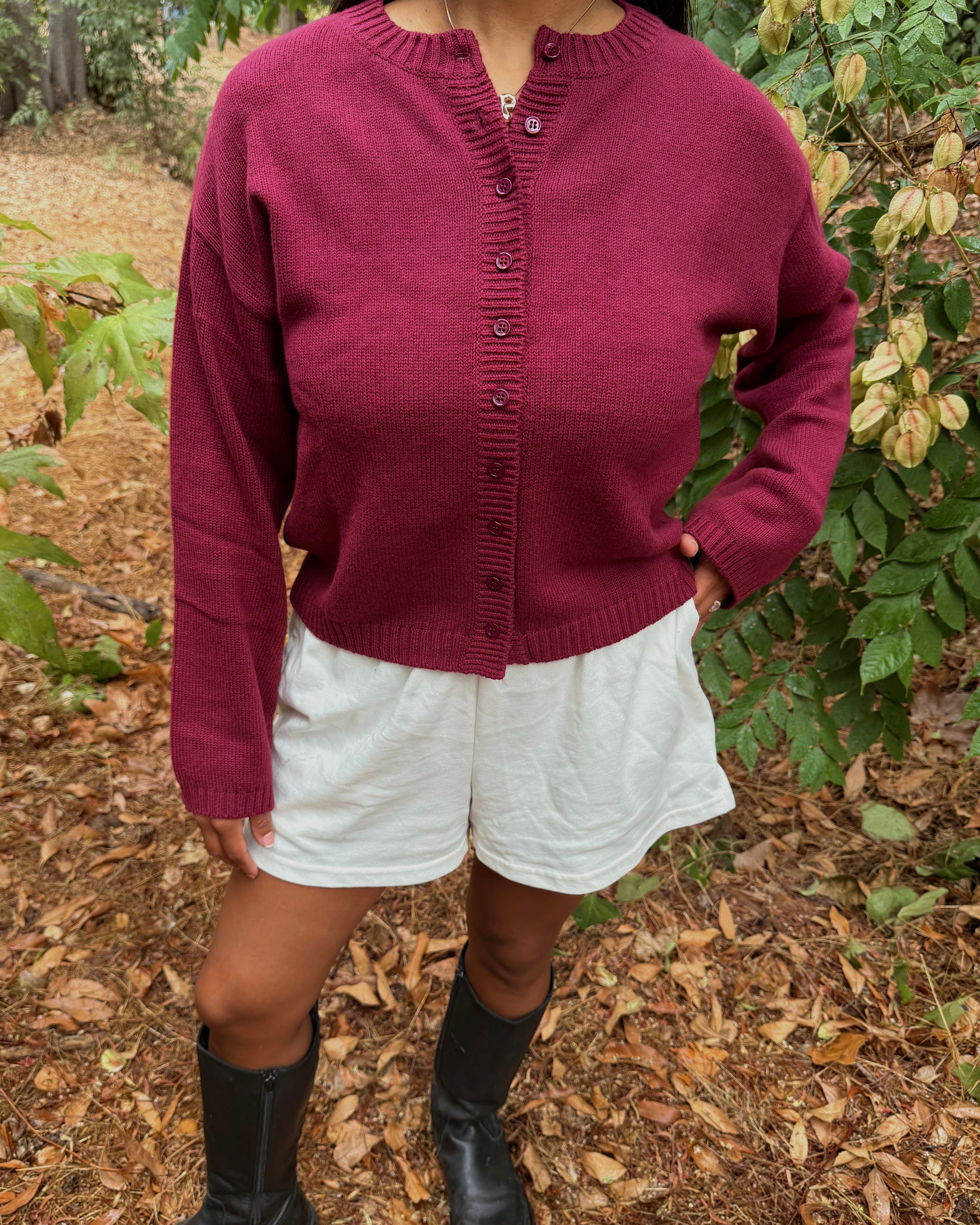 Weave Cardigan // Mulberry