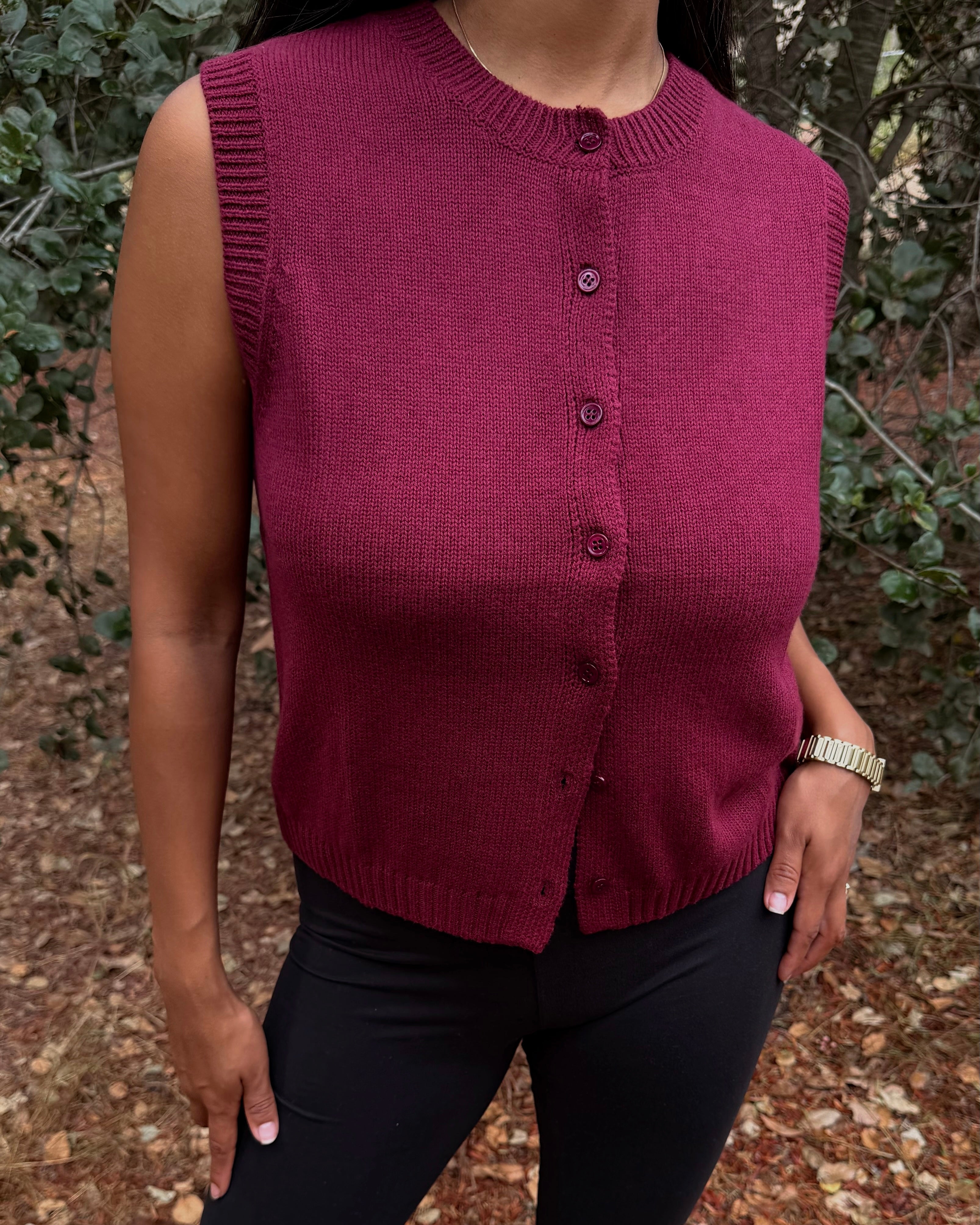 Weave Vest // Mulberry